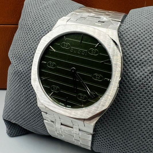 Gucci Silver Green Watch