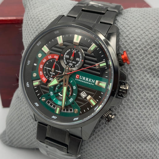 Curren Full Black Chrono Working Watch
