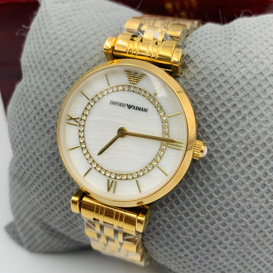 EMP Armani Full Golden Marble Ladies Watch