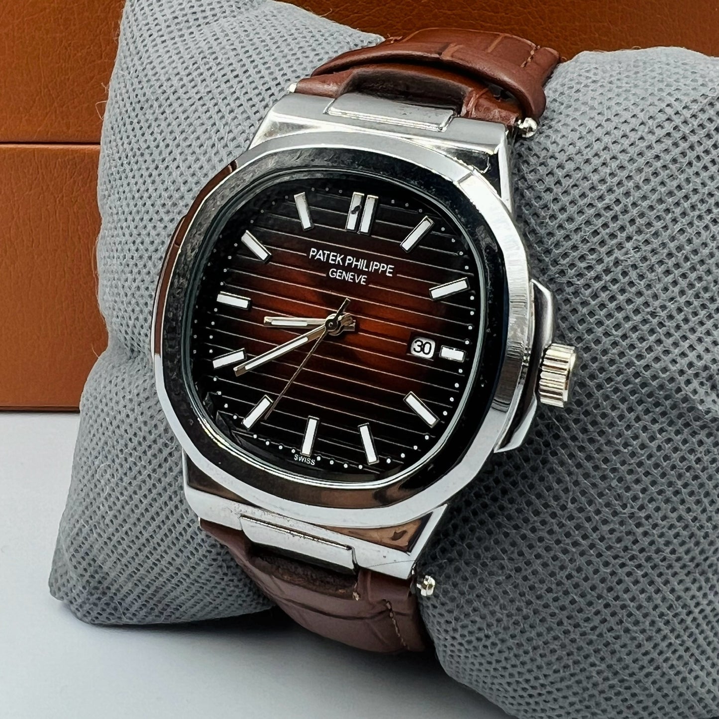 PP Strap Silver Brown Watch