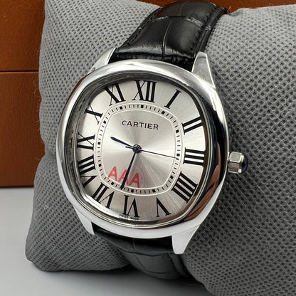 Cartier Santos Silver Black Watch