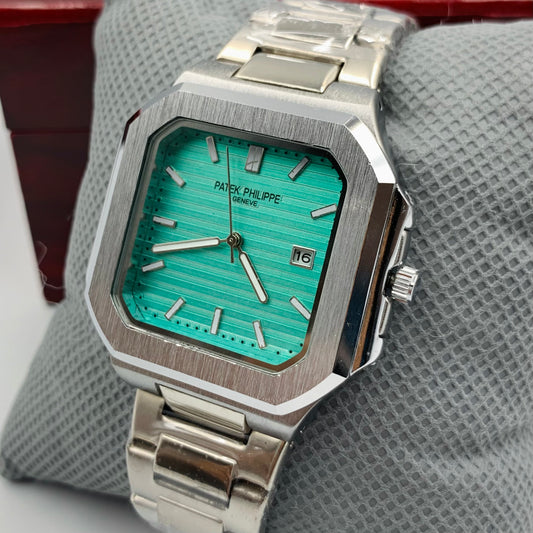 Patek Geneve Tiffny Dail Silver Chain Watch