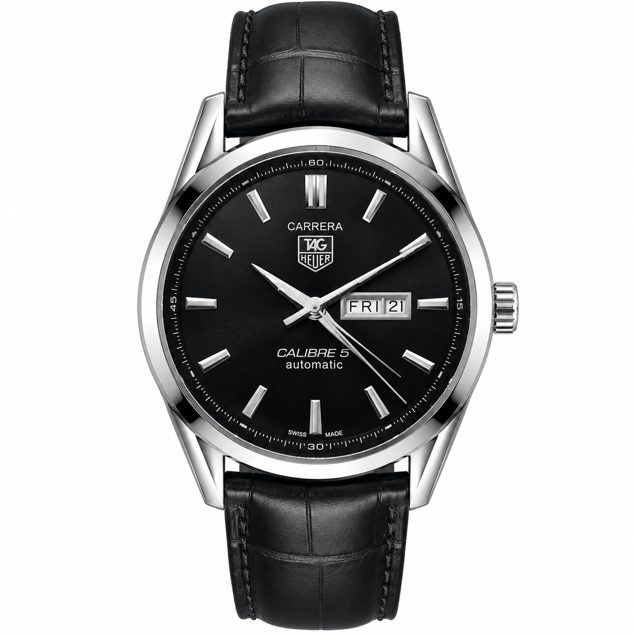 Tag Heuer Silver Black DayDate Watch