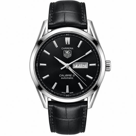 Tag Heuer Silver Black DayDate Watch