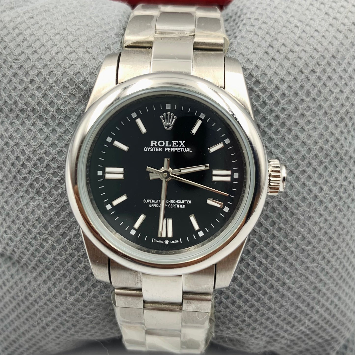 Ladies Rolx Silver Black Datejust Watch