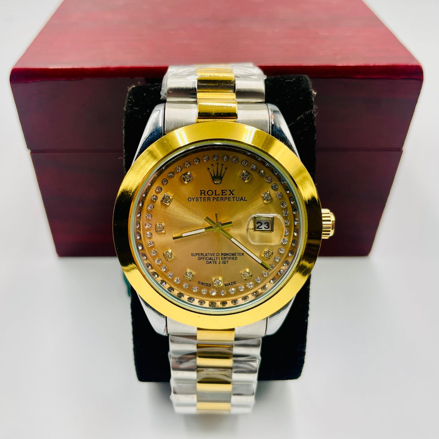 Oyster Datejust Twotone Golden Stones Datejust Watch