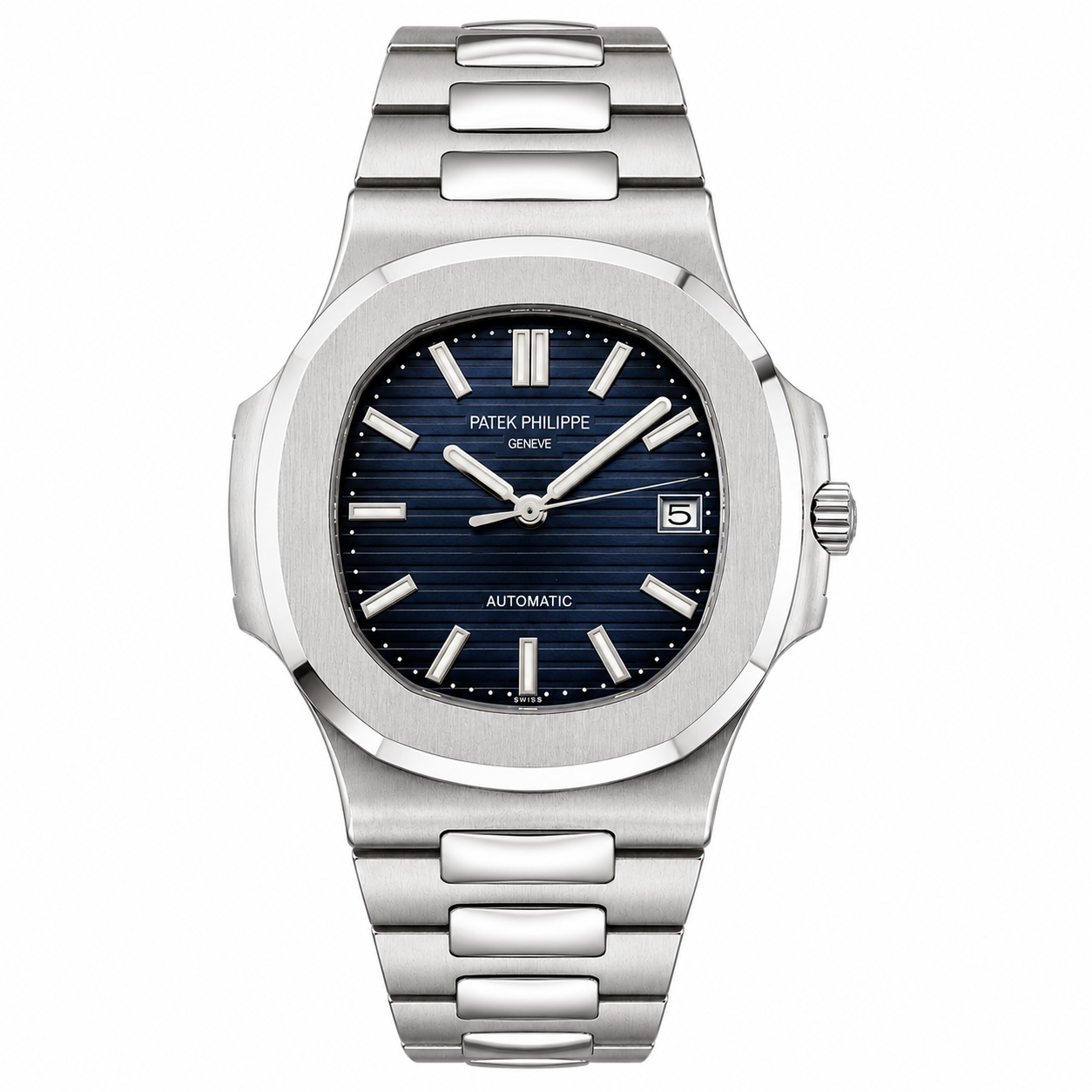 Master Patek Silver Blue Automatic Watch