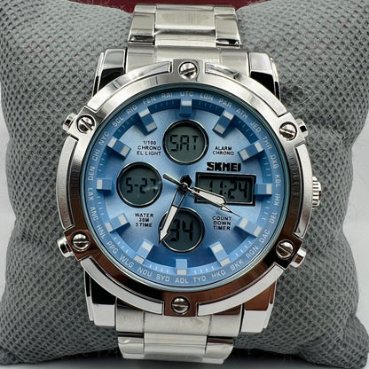 Skmei 2 Time Tiffny Full Silver Watch