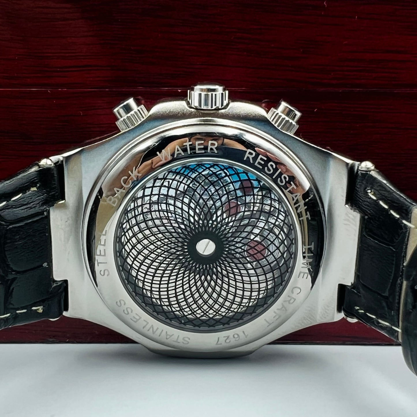 TimeCraft Leather Silver White Watch