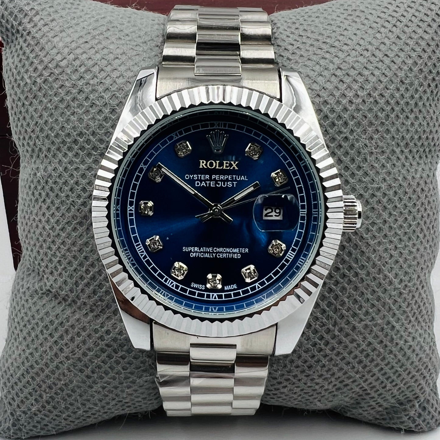 Rolx Datejust Silver Blue Watch