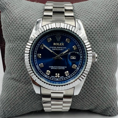 Rolx Datejust Silver Blue Watch