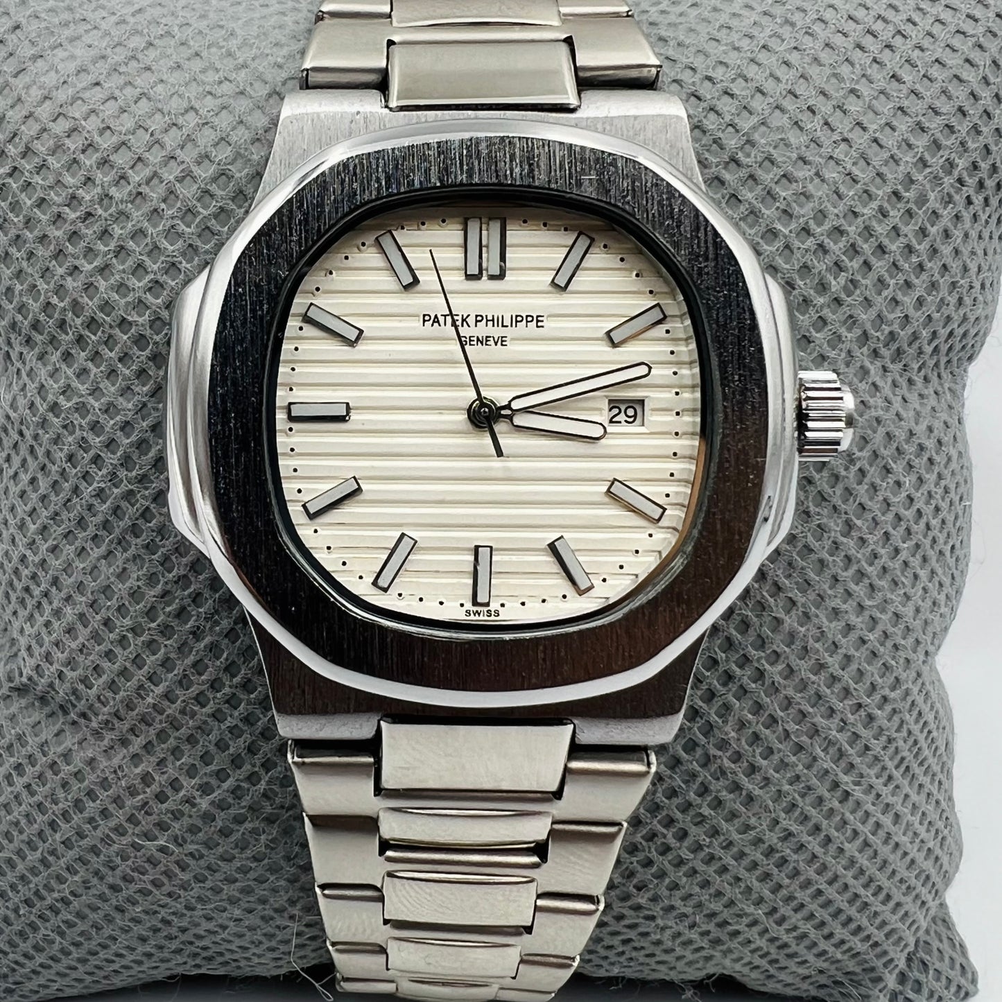 Patek Silver White Watch
