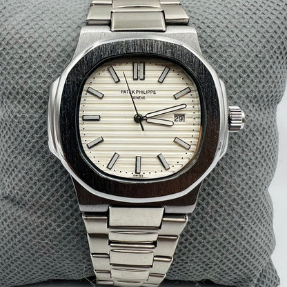 Patek Silver White Watch
