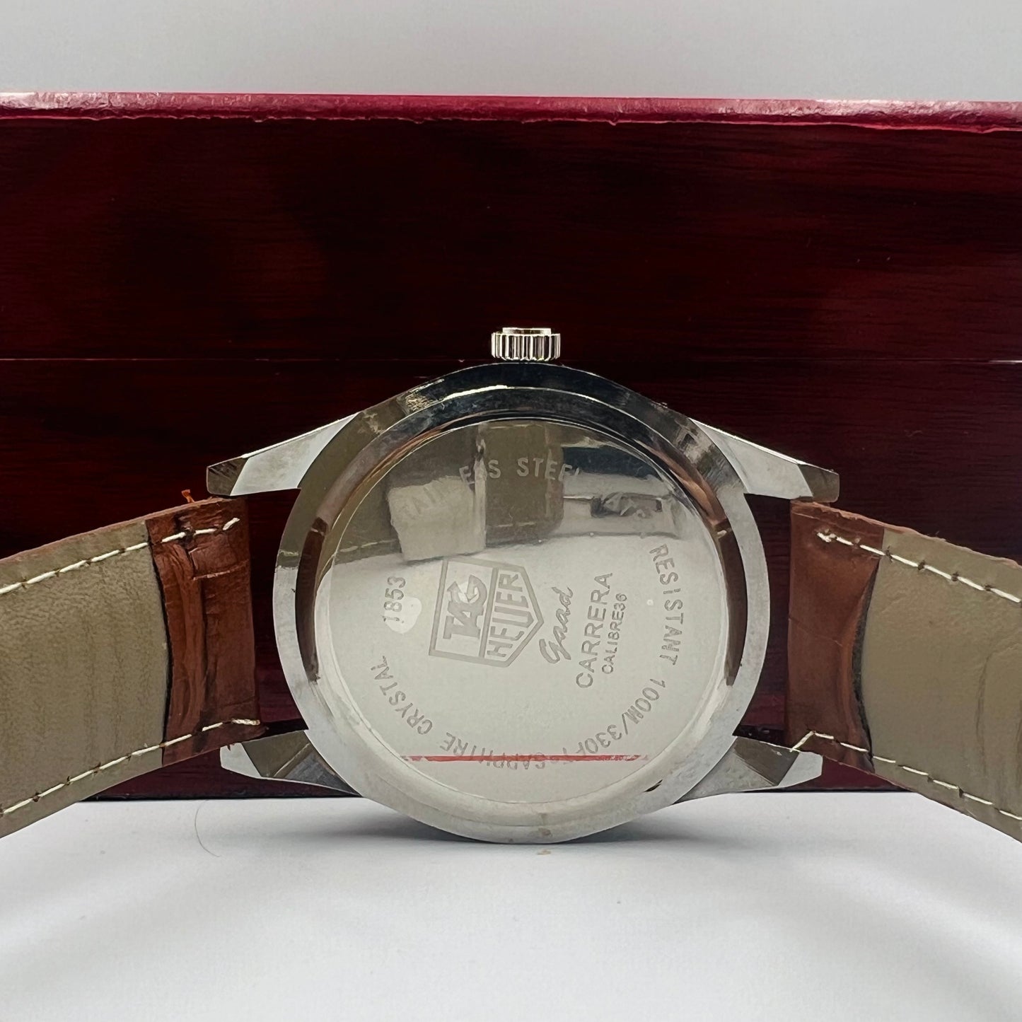 Tag Heuer Silver White Brown DayDate Watch