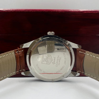 Tag Heuer Silver White Brown DayDate Watch