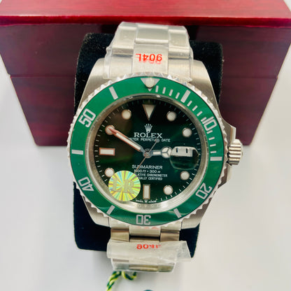 Master Submariner Silver Green Blue Automatic Watch