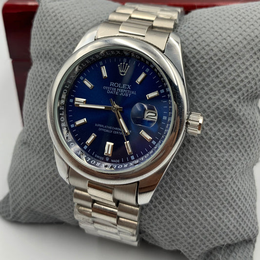 Rolx Milgauss Silver Blue Watch