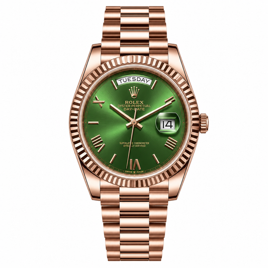 Master Rolx DayDate Copper Green Automatic Watch