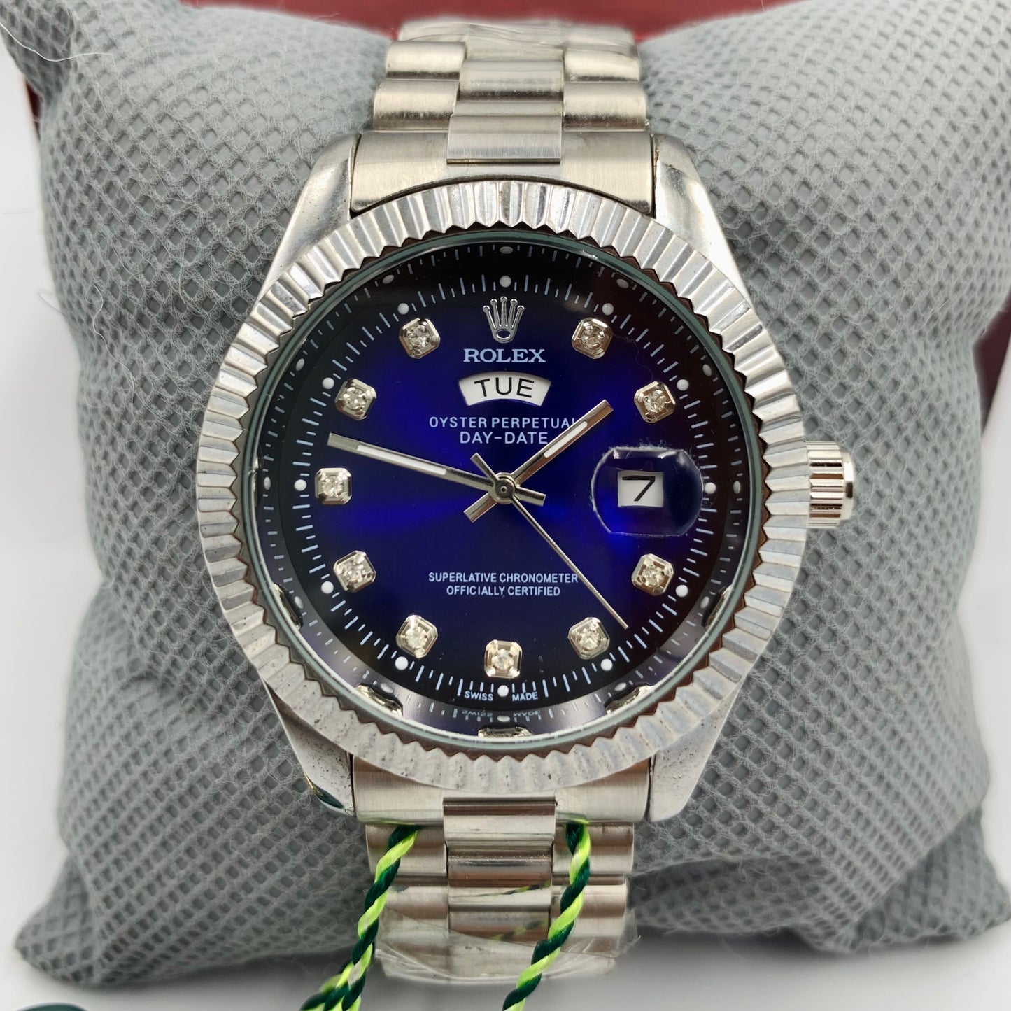 Rolx Silver Blue DayDate Watch