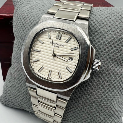 Patek Silver White Watch