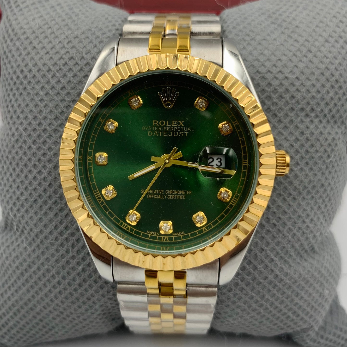 Rolx Twotone Green Jublie Datejust Watch