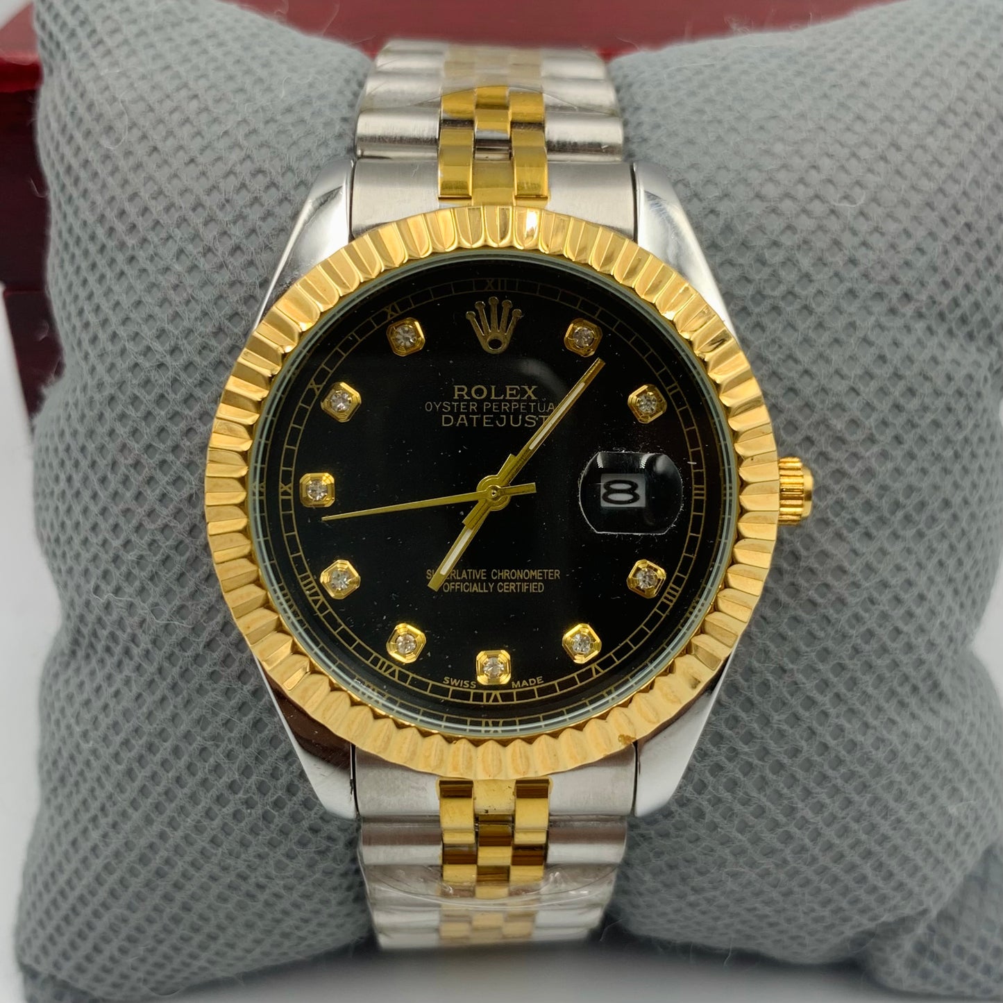 Rolx Twotone Black Jublie Datejust Watch
