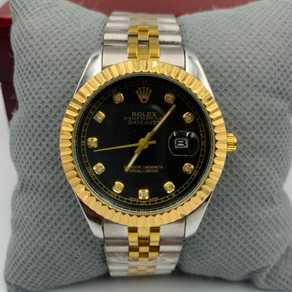 Rolx Twotone Black Jublie Datejust Watch