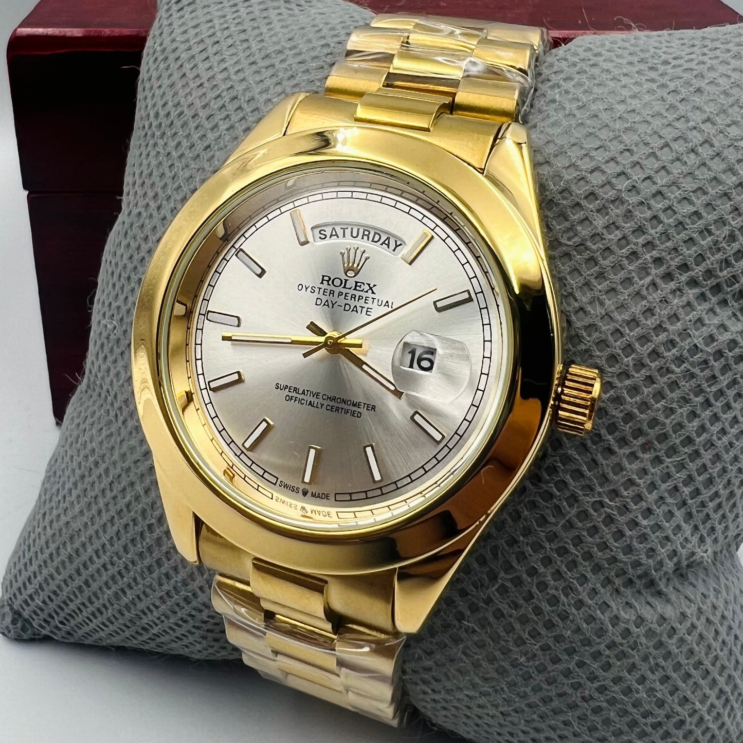 Rolx Silver Full Golden DayDate Watch