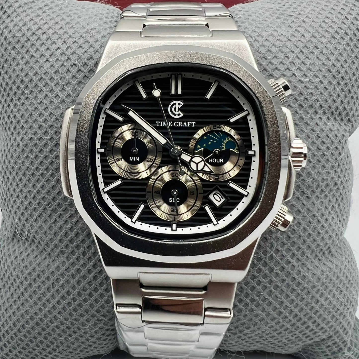 TimeCraft Chain Silver Black Watch