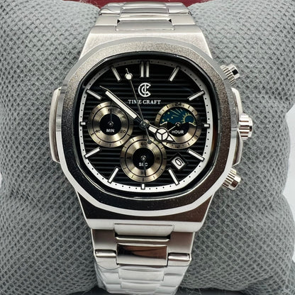 TimeCraft Chain Silver Black Watch