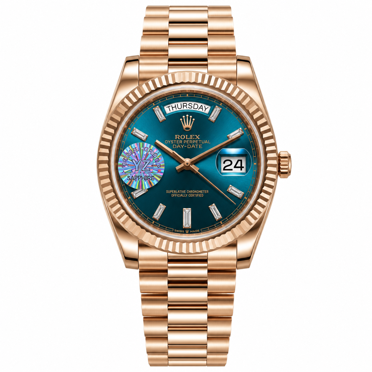 Master Rolx DayDate Copper Blue Automatic Watch