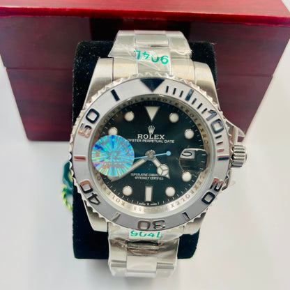 Master Yacht Master Silver Black Automatic Watch