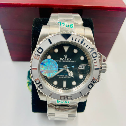 Master Yacht Master Silver Black Automatic Watch
