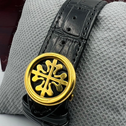 Patek Strap Golden Black Watch