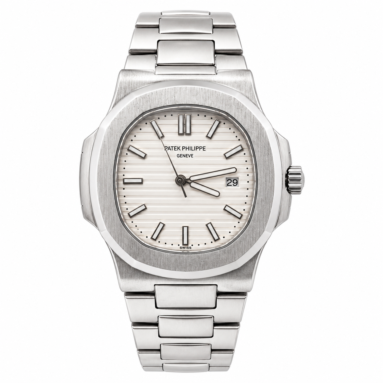 Patek Silver White Watch
