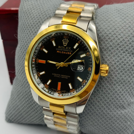 Rolx Twotone Black Milgauss Watch