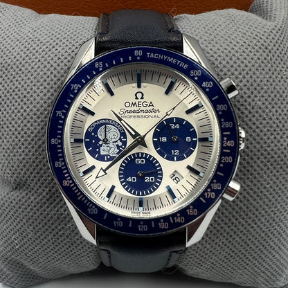 Omega Speedmaster Chronograph Sun Full Blue Strap Watch