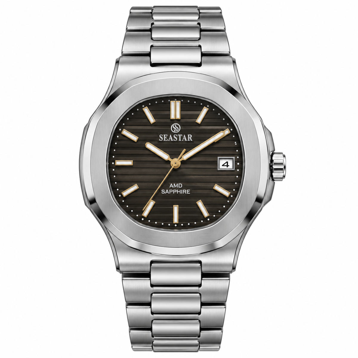 SeaStar Silver Black Dial Sapphire Original Watch