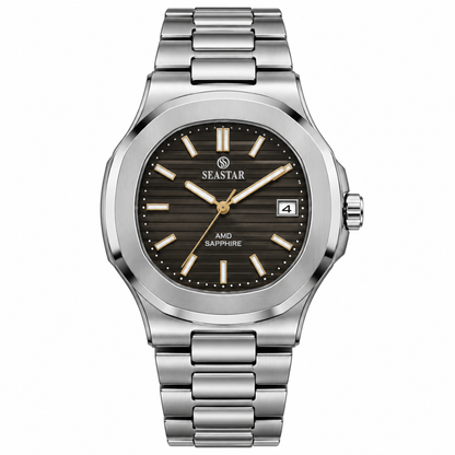 SeaStar Silver Black Dial Sapphire Original Watch