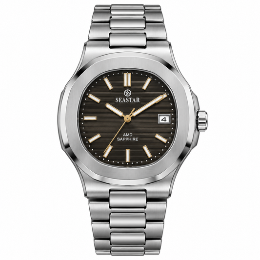 SeaStar Silver Black Dial Sapphire Original Watch