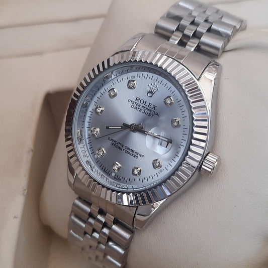 Silver SkyBlue Datejust Watch