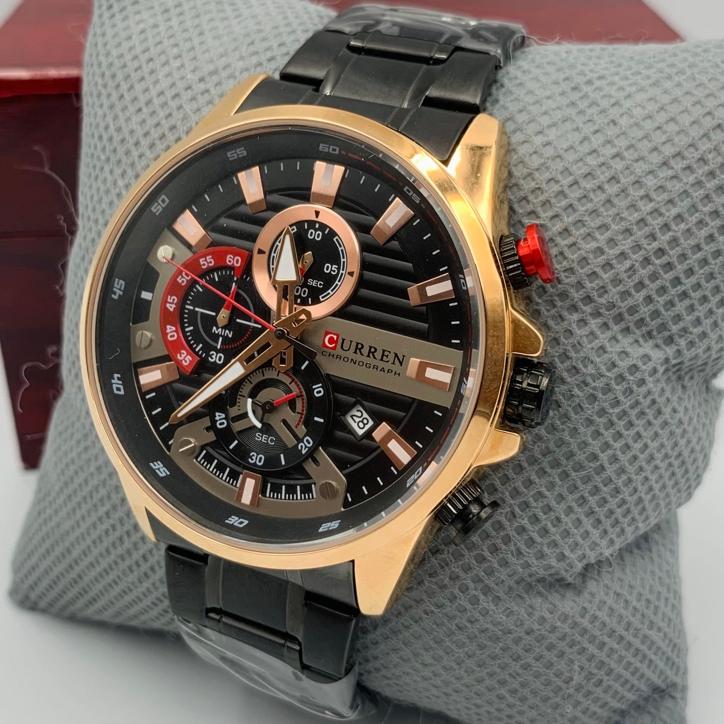 Curren Twotone Black Chrono Working