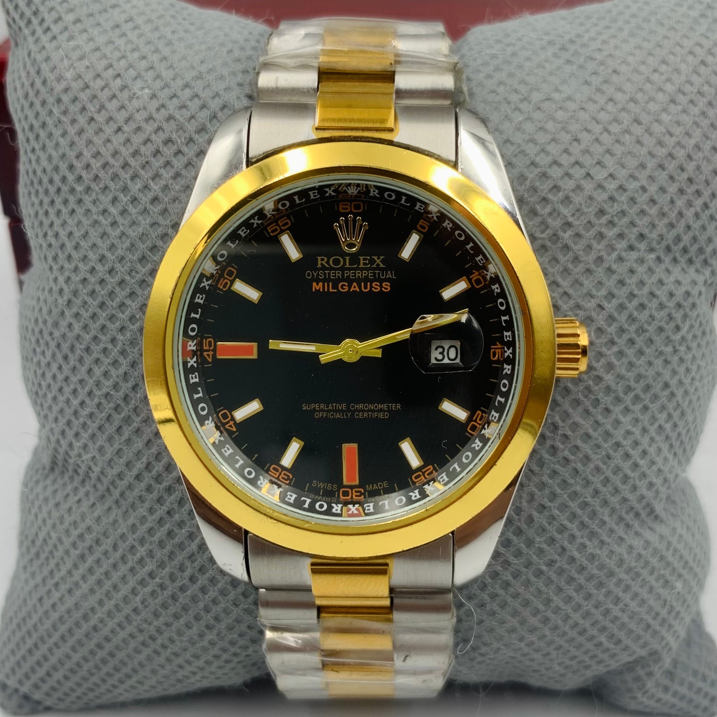 Rolx Twotone Black Milgauss Watch