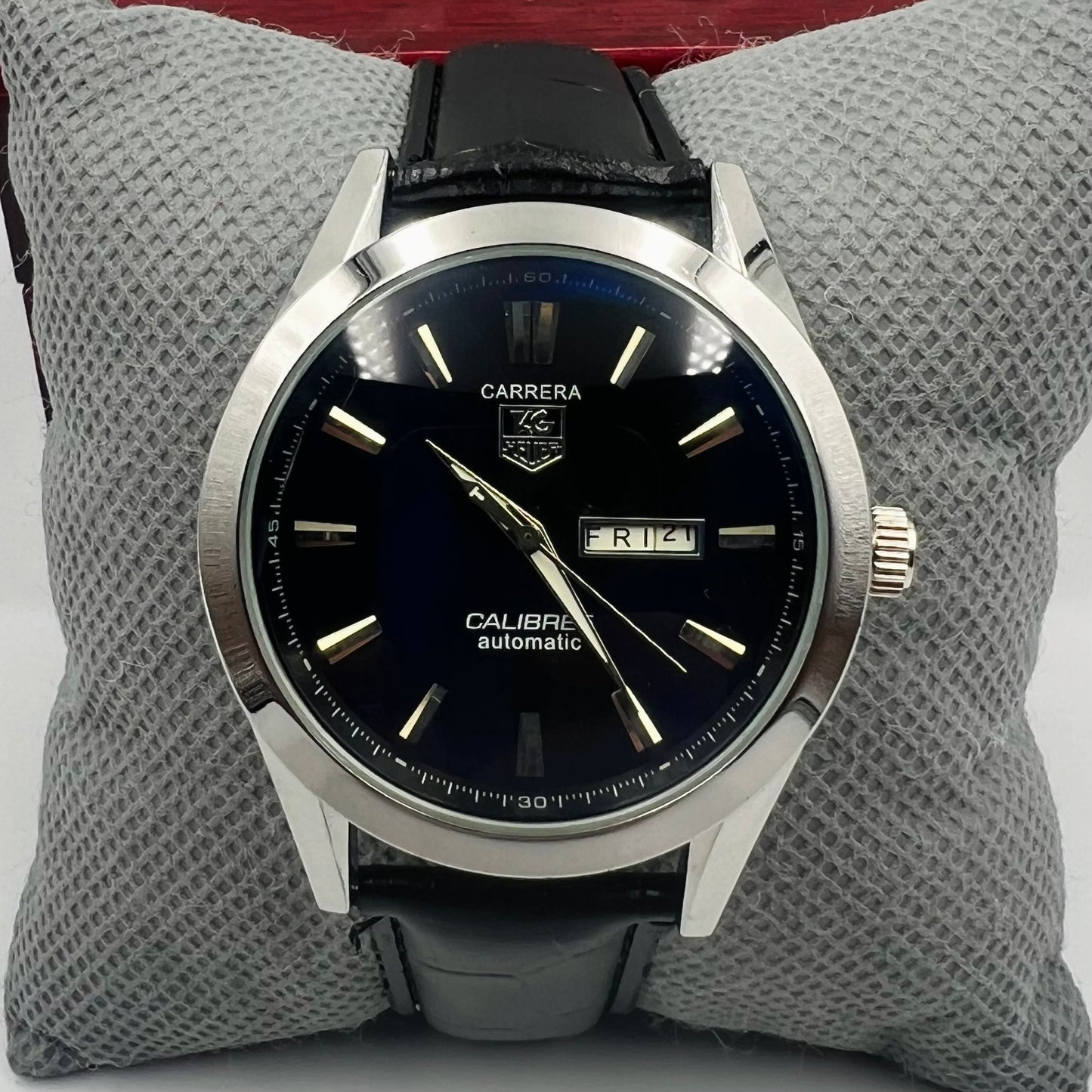 Tag Heuer Silver Black DayDate Watch
