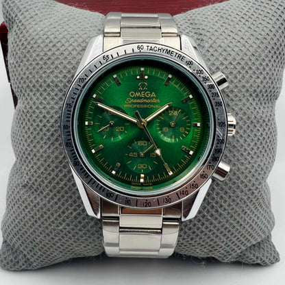 Omega Chain Silver Green Watch