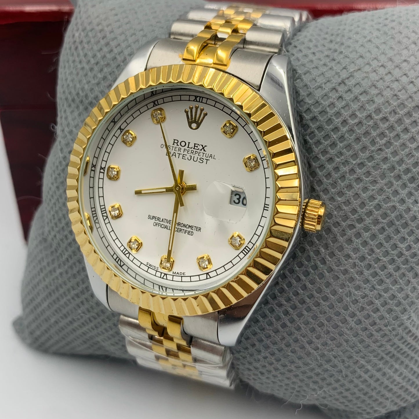 Rolx Twotone White Jublie Datejust Watch