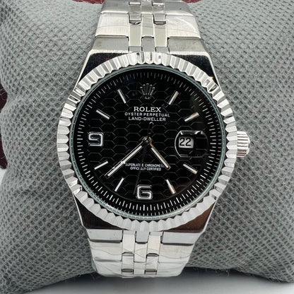 Rolx Landweller New Silver Black Watch