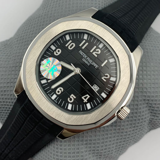 Patek Black Dail Black Strap Watch