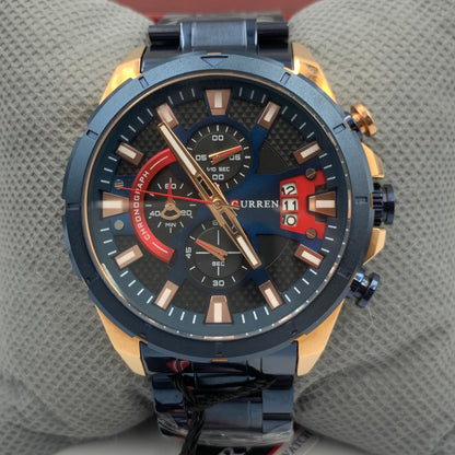 Curren Blue Twotone Chornograph Working Watch