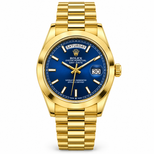 Golden Blue Day-Date Watch
